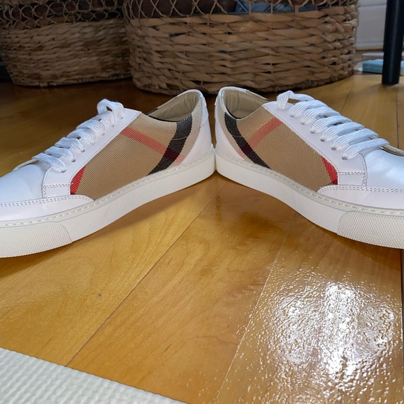 Classic Burberry sneakers worn once. Comes with box. 100% authentic. - Picture 7 of 8